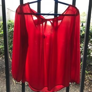 Zenobia Sheer Red Top